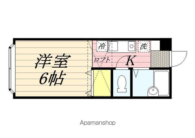 ハートライト(1K/2階)の間取り写真