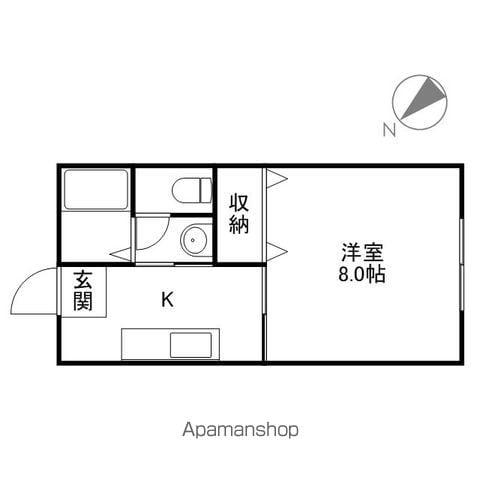 リブレット(1K/2階)の間取り写真