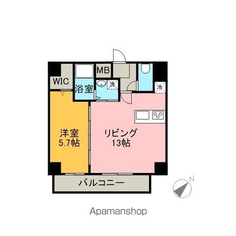 アースヒル東白壁(1LDK/5階)の間取り写真