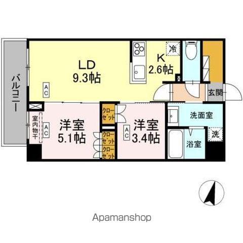 ロイジェント西新井(2LDK/6階)の間取り写真