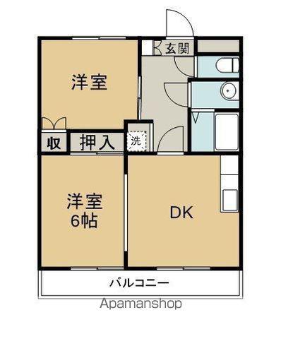 コーポ中村(2DK/3階)の間取り写真
