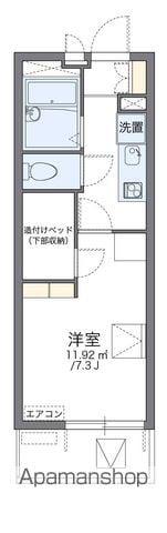 レオパレスせんだん(1K/4階)の間取り写真