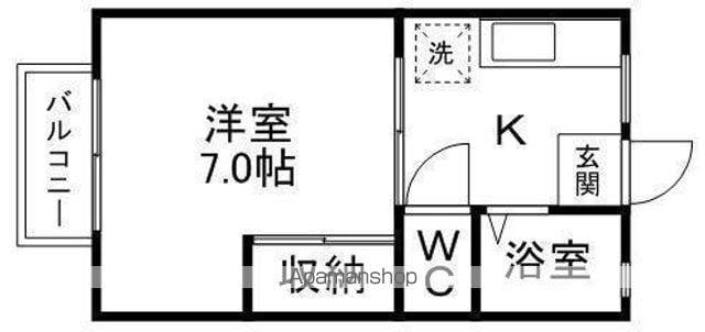 高橋ハイツB(1K/2階)の間取り写真