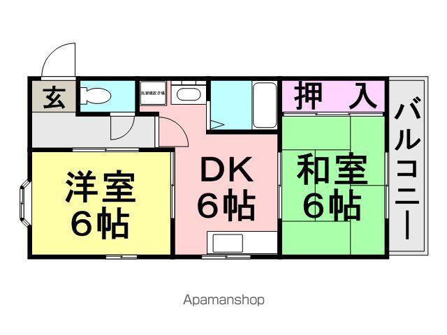 フェリーチェ立花(2DK/3階)の間取り写真