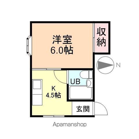 メゾン奥田本町(1K/2階)の間取り写真
