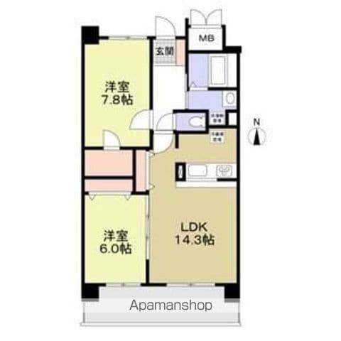 フィール清船(2LDK/3階)の間取り写真