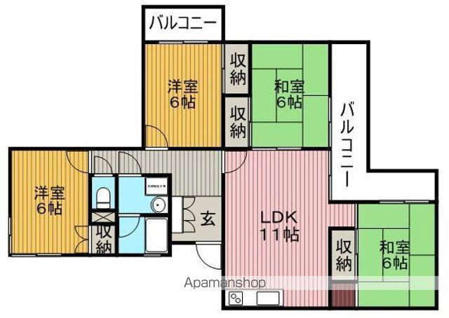 ハイツ桜花坂(4LDK/1階)の間取り写真