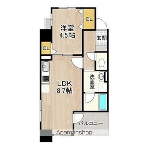 CITY SPIRE 名古屋大須(1LDK/9階)の間取り写真