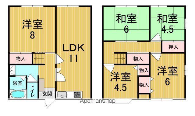 西大寺町テラスハウス(5LDK)の間取り写真