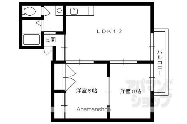 アトランティス醍醐(2LDK/1階)の間取り写真