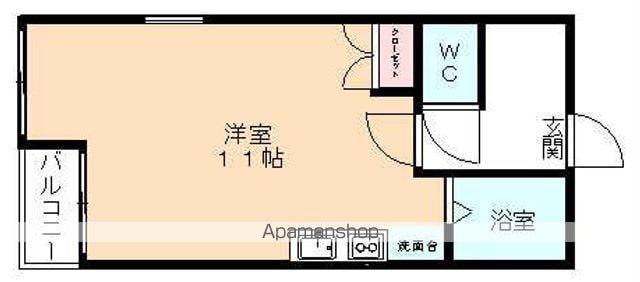 さくらハイツ中川原(ワンルーム/2階)の間取り写真
