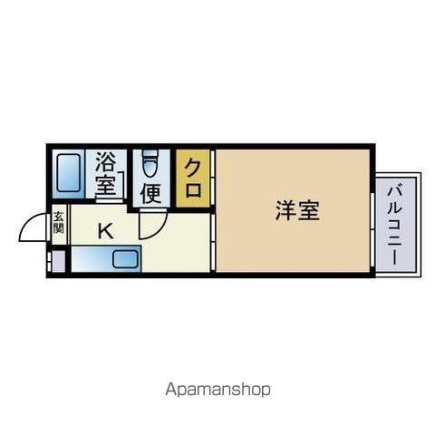 グラッツェ(ワンルーム/2階)の間取り写真
