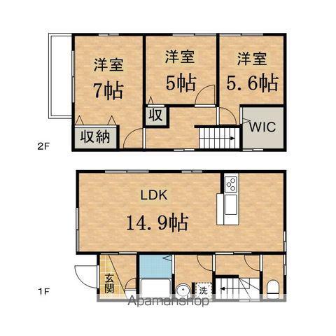 多摩モノレール 大塚・帝京大学駅 徒歩9分 2階建 築10年(3LDK)の間取り写真