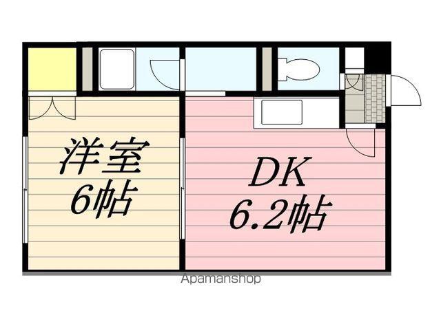 KDビル(1DK/2階)の間取り写真