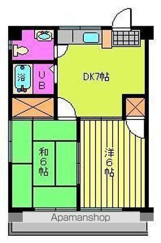 スペース21(2DK/2階)の間取り写真