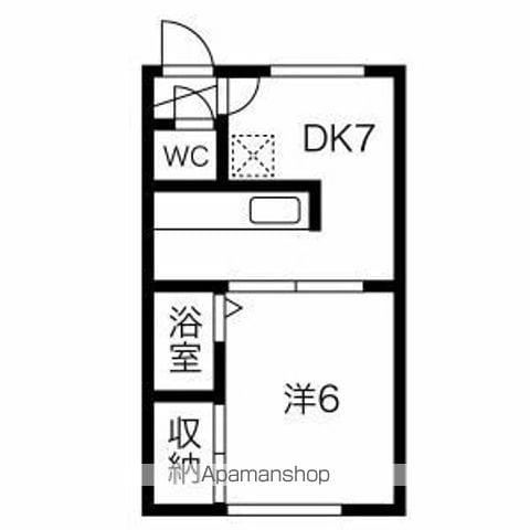 リヴァティ間瀬(1DK/3階)の間取り写真