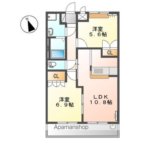 ファーストヴィレッジヒル(2LDK/2階)の間取り写真