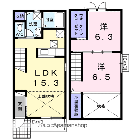 フルーリエ(2LDK/1階)の間取り写真