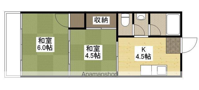 倉本ビル(2K/3階)の間取り写真