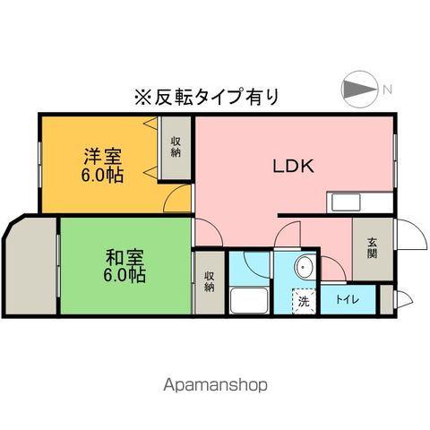 シーバハイツ(2LDK/3階)の間取り写真
