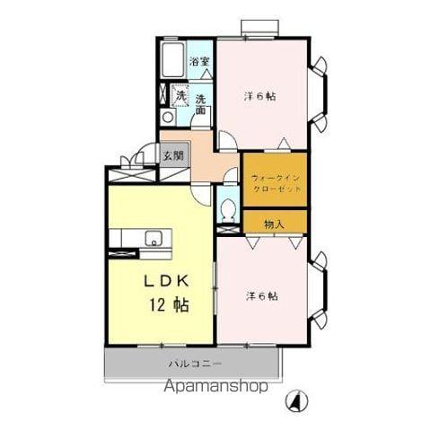 リヴィエール(2LDK/3階)の間取り写真