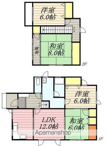 函館市電本線湯川線 湯の川温泉駅 徒歩15分 2階建 築29年(4LDK)の間取り写真