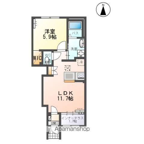 イリアス(1LDK/1階)の間取り写真