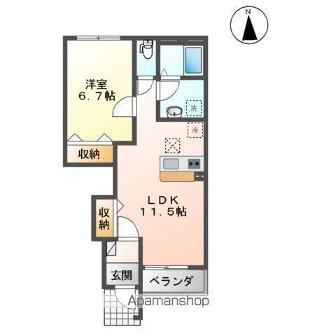 カサブランカ(1LDK/1階)の間取り写真