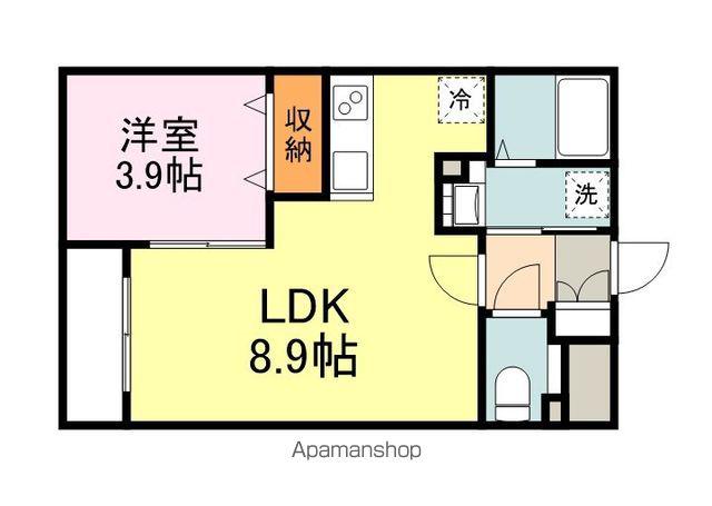 月光東福山駅前(1LDK/2階)の間取り写真