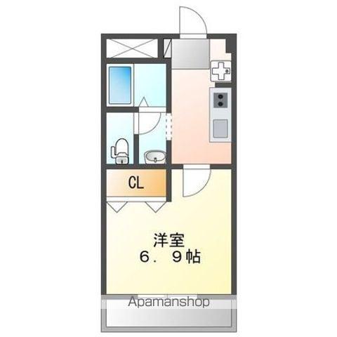 LITTLE COURT AQUA(1K/2階)の間取り写真