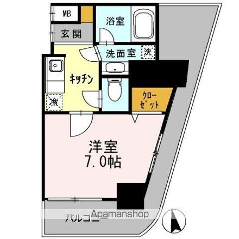 カスタリアタワー肥後橋(1K/15階)の間取り写真