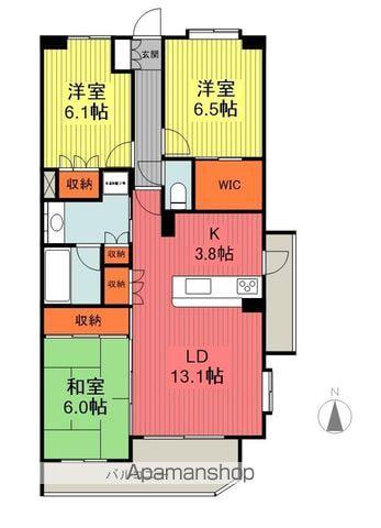 サーパス天神町(3LDK/11階)の間取り写真