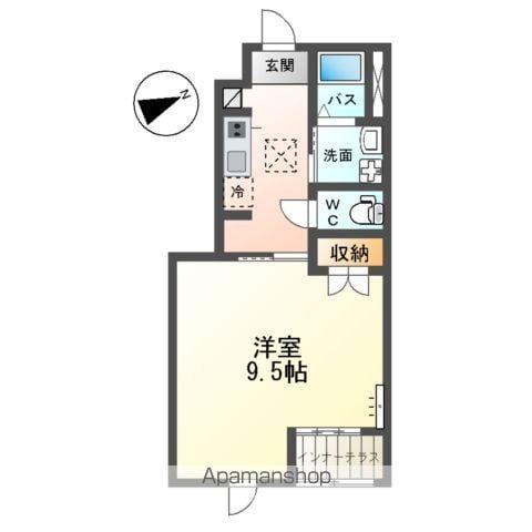 アンベリール・ヴィラⅡ(1K/1階)の間取り写真