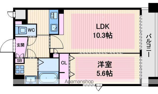 アーバネックス・谷町(1LDK/10階)の間取り写真