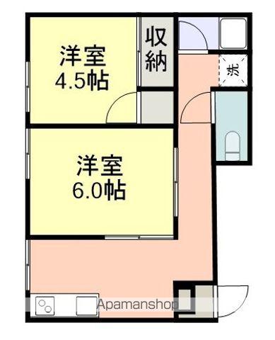 カーサインフィニティ(2K/1階)の間取り写真