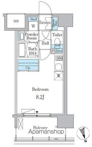 ルーエ今池(ワンルーム/13階)の間取り写真