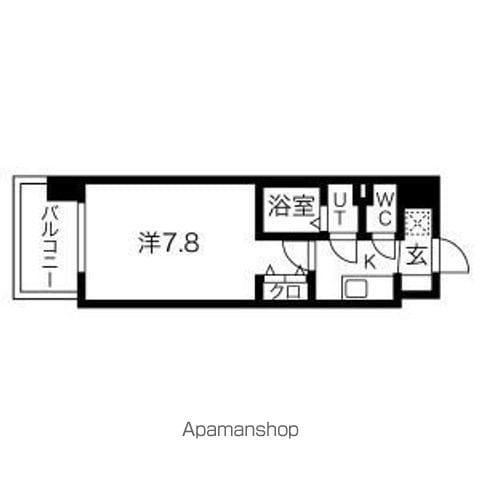 フォーリアライズ北三国ヶ丘(1K/2階)の間取り写真