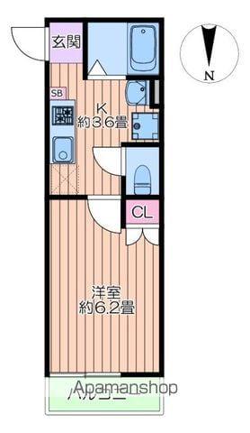 CAT COURT KOGANE(1K/2階)の間取り写真