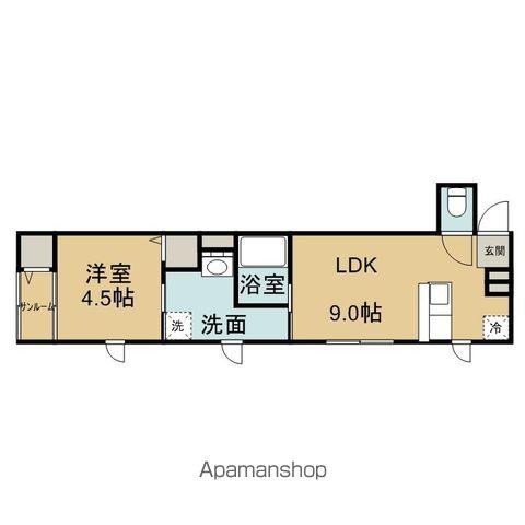 フォレスタ上杉(1LDK/2階)の間取り写真