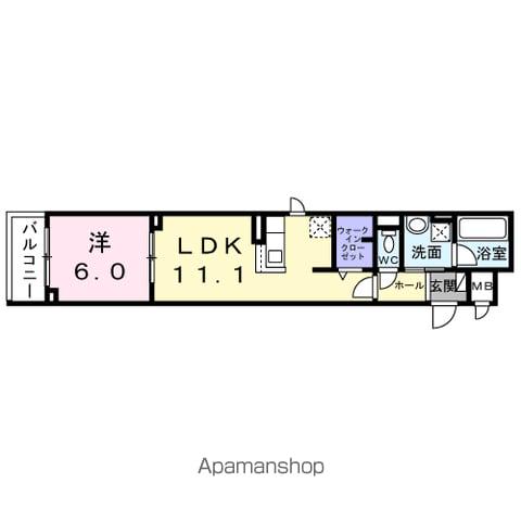 スカイノッツ北赤羽(1LDK/3階)の間取り写真