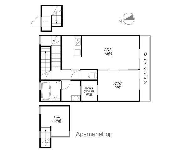 ルアーナスクエア(1LDK/2階)の間取り写真