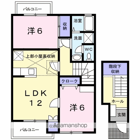 ハーブマンション武中(2LDK/2階)の間取り写真