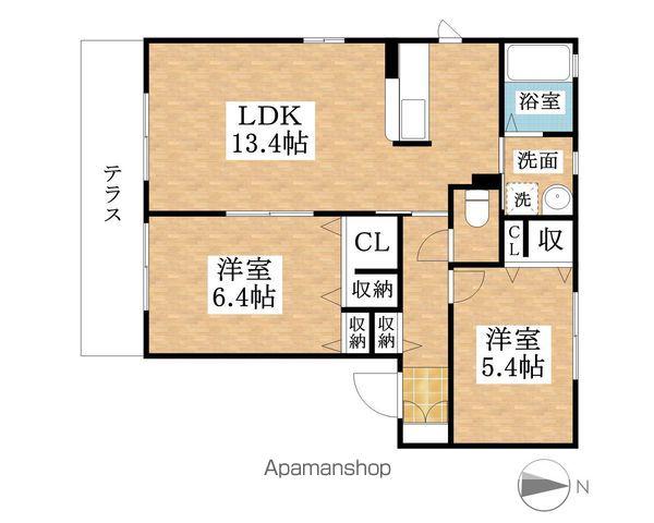 シャーメゾン ヴェルデ(2LDK/1階)の間取り写真