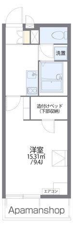 レオパレスNYOI Ⅲ(1K/1階)の間取り写真