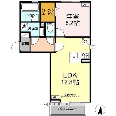 DーROOM新白河 II(1LDK/3階)の間取り写真