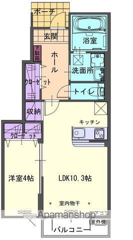 グレイスK(1LDK/1階)の間取り写真