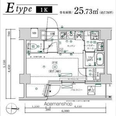 MAXIV武蔵新城TRE(1K/3階)の間取り写真