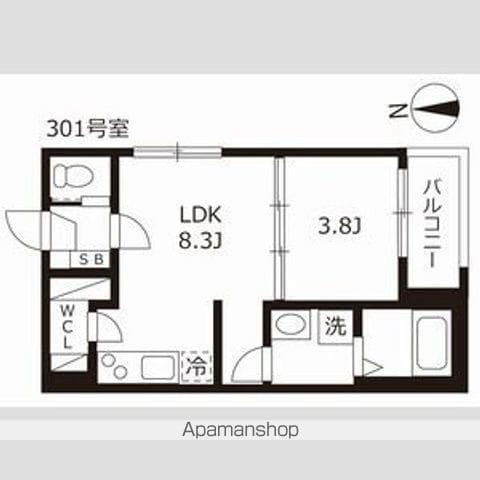 ハーモニーテラスティーエイチ(1LDK/3階)の間取り写真