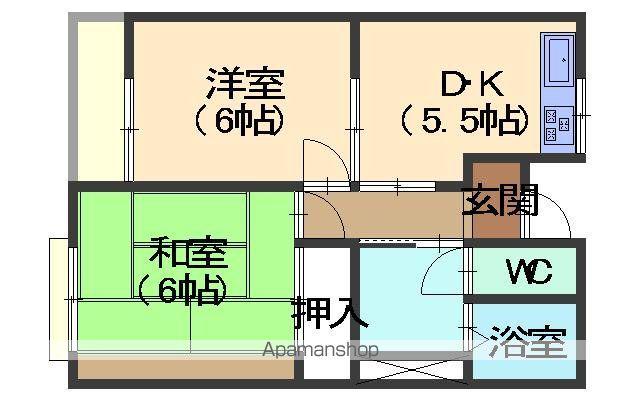 コーポラス寺島(2DK/1階)の間取り写真
