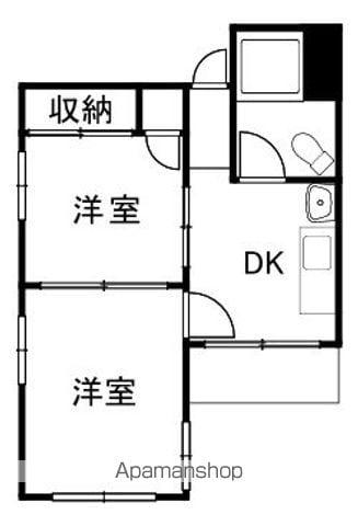 セレブ釉芝公園(2DK/2階)の間取り写真